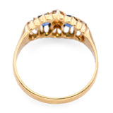 Antique 18k Yellow Gold 0.40tcw No-Heat Sapphire & Old Mine Diamond Ring