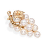 Vintage 14k Yellow Gold Pearl Grape Bunch Pendant