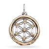 Vintage Sterling Silver and 14k Yellow Gold Geometric Pendant