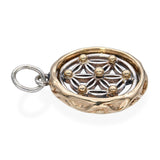 Vintage Sterling Silver and 14k Yellow Gold Geometric Pendant