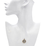 Vintage Sterling Silver and 14k Yellow Gold Geometric Pendant