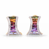 Bellari 18k Yellow Gold 4.85tcw Multi-Gemstone and Diamond Earrings