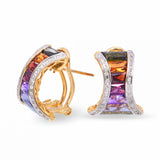 Bellari 18k Yellow Gold 4.85tcw Multi-Gemstone and Diamond Earrings