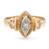 14k Yellow Gold 1987 "State University of New York Albany" Diamond Ring