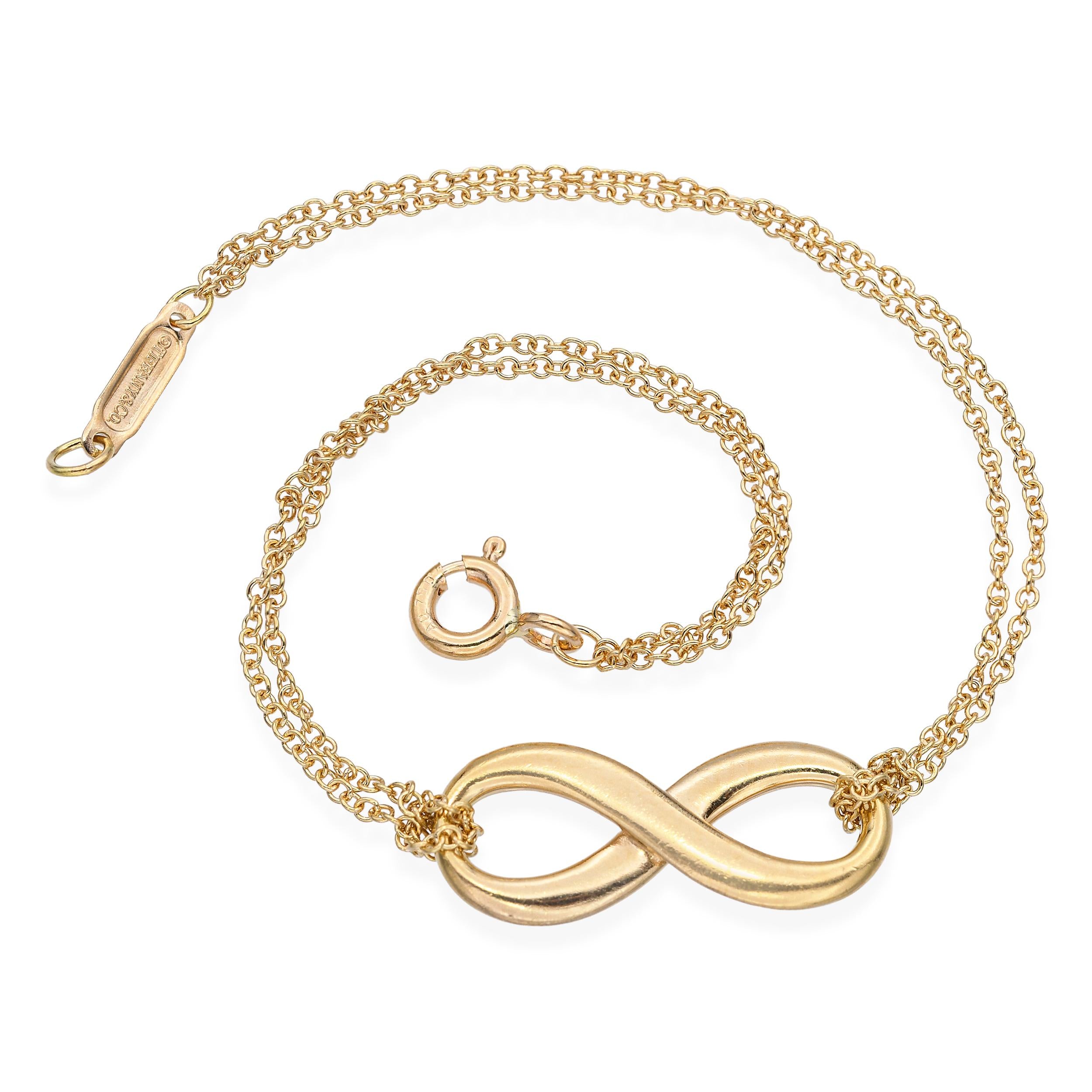 Tiffany & Co. 18k Yellow Gold Infinity Double Chain Bracelet