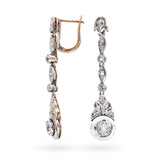 Edwardian 14k Rose Gold & Platinum 1.71tcw Old European Diamond Drop Earrings