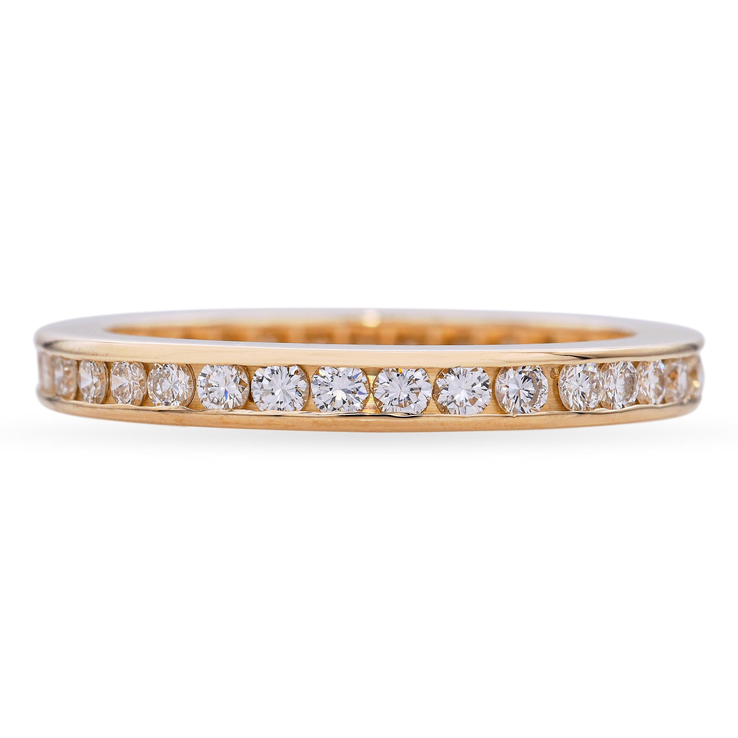 Vintage 14k Yellow Gold Channel Set Diamond Eternity Band
