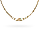 Antique Victorian D.B. & Co. Yellow Gold Hand Holding Emerald Slide Chain