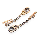 Edwardian 14k Rose Gold & Platinum 1.71tcw Old European Diamond Drop Earrings