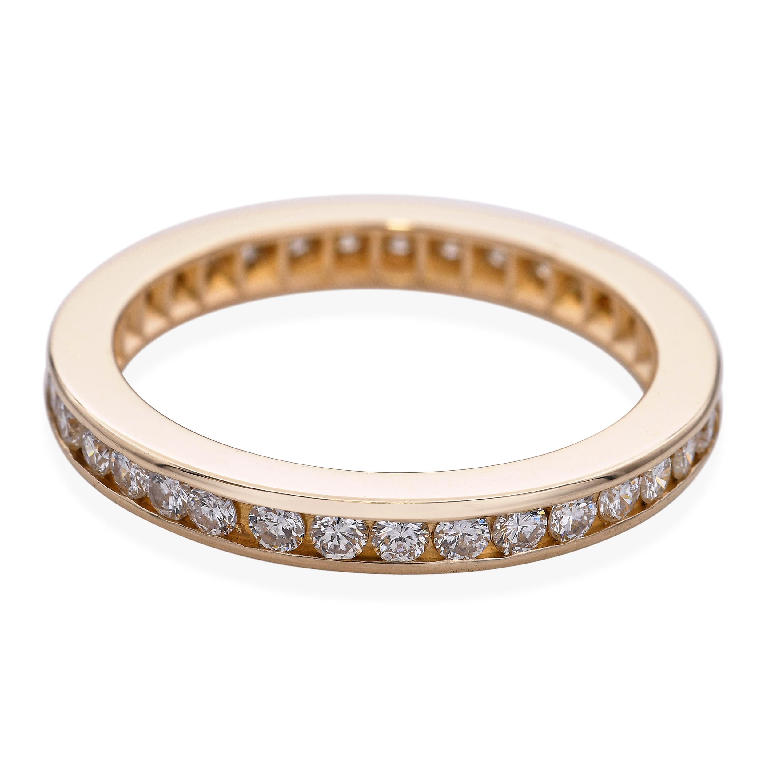 Vintage 14k Yellow Gold Channel Set Diamond Eternity Band