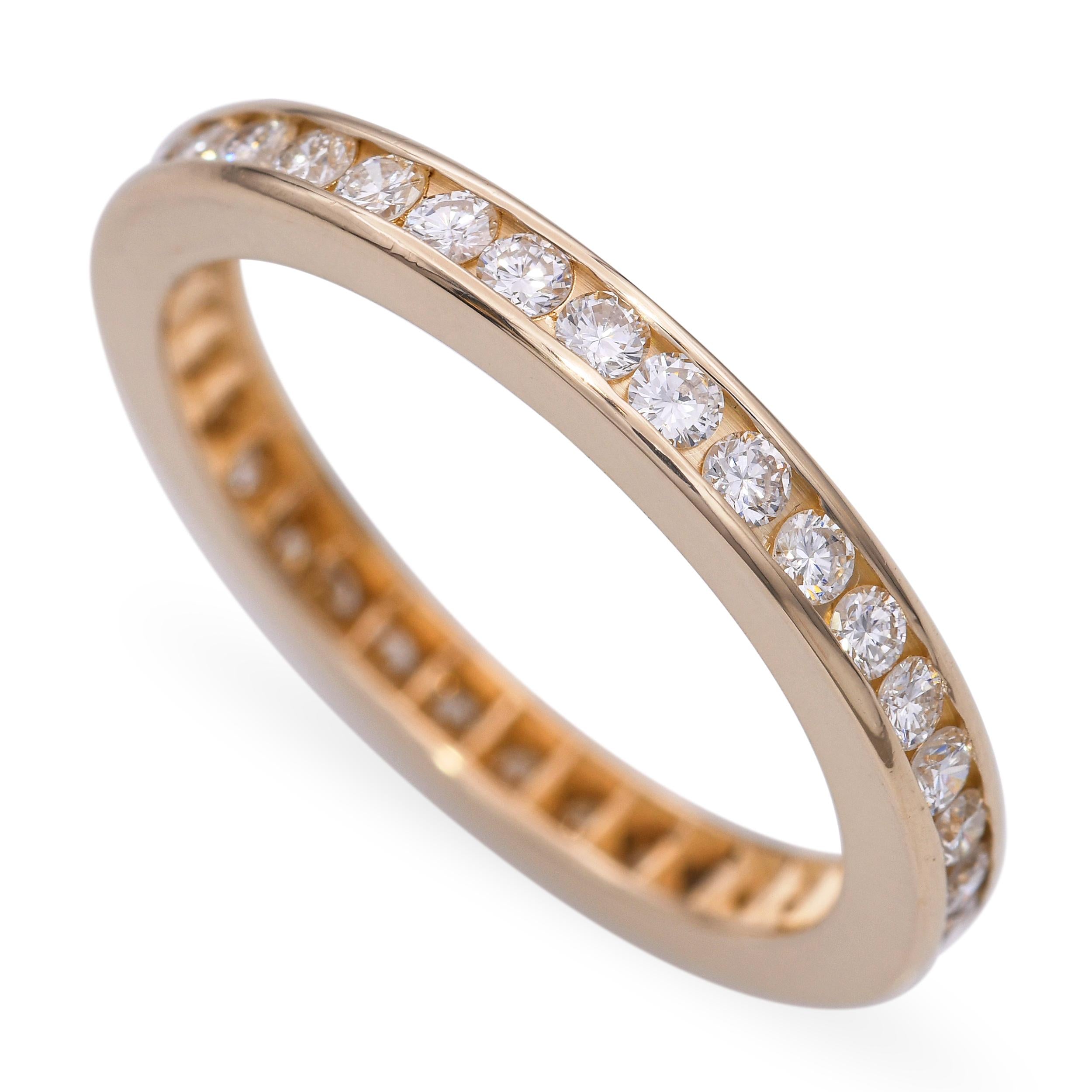 Vintage 14k Yellow Gold Channel Set Diamond Eternity Band
