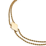 Antique Victorian D.B. & Co. Yellow Gold Hand Holding Emerald Slide Chain