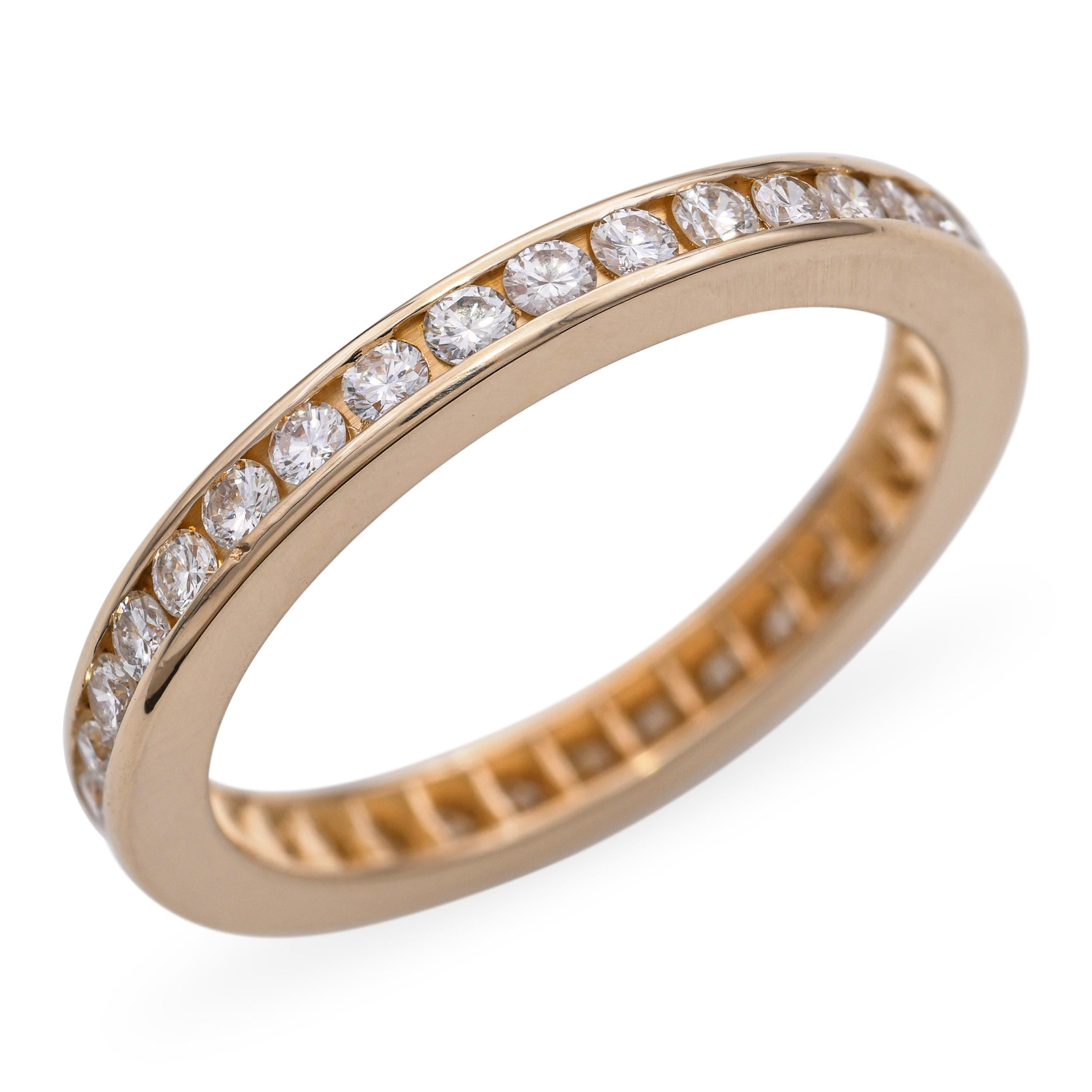 Vintage 14k Yellow Gold Channel Set Diamond Eternity Band