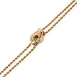 Antique Victorian D.B. & Co. Yellow Gold Hand Holding Emerald Slide Chain