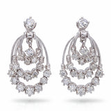 Vintage 14k White Gold 1.08tcw Diamond Articulated Teardrop Earrings