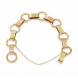 Vintage 14k Yellow Gold and Rose Gold Two Tone Link Bracelet