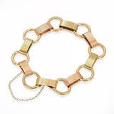 Vintage 14k Yellow Gold and Rose Gold Two Tone Link Bracelet