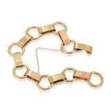 Vintage 14k Yellow Gold and Rose Gold Two Tone Link Bracelet