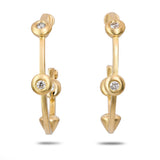 18k Yellow Gold Diamond Inside Out Hoop Earrings