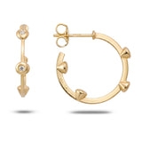 18k Yellow Gold Diamond Inside Out Hoop Earrings