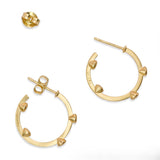 18k Yellow Gold Diamond Inside Out Hoop Earrings