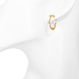 18k Yellow Gold Diamond Inside Out Hoop Earrings