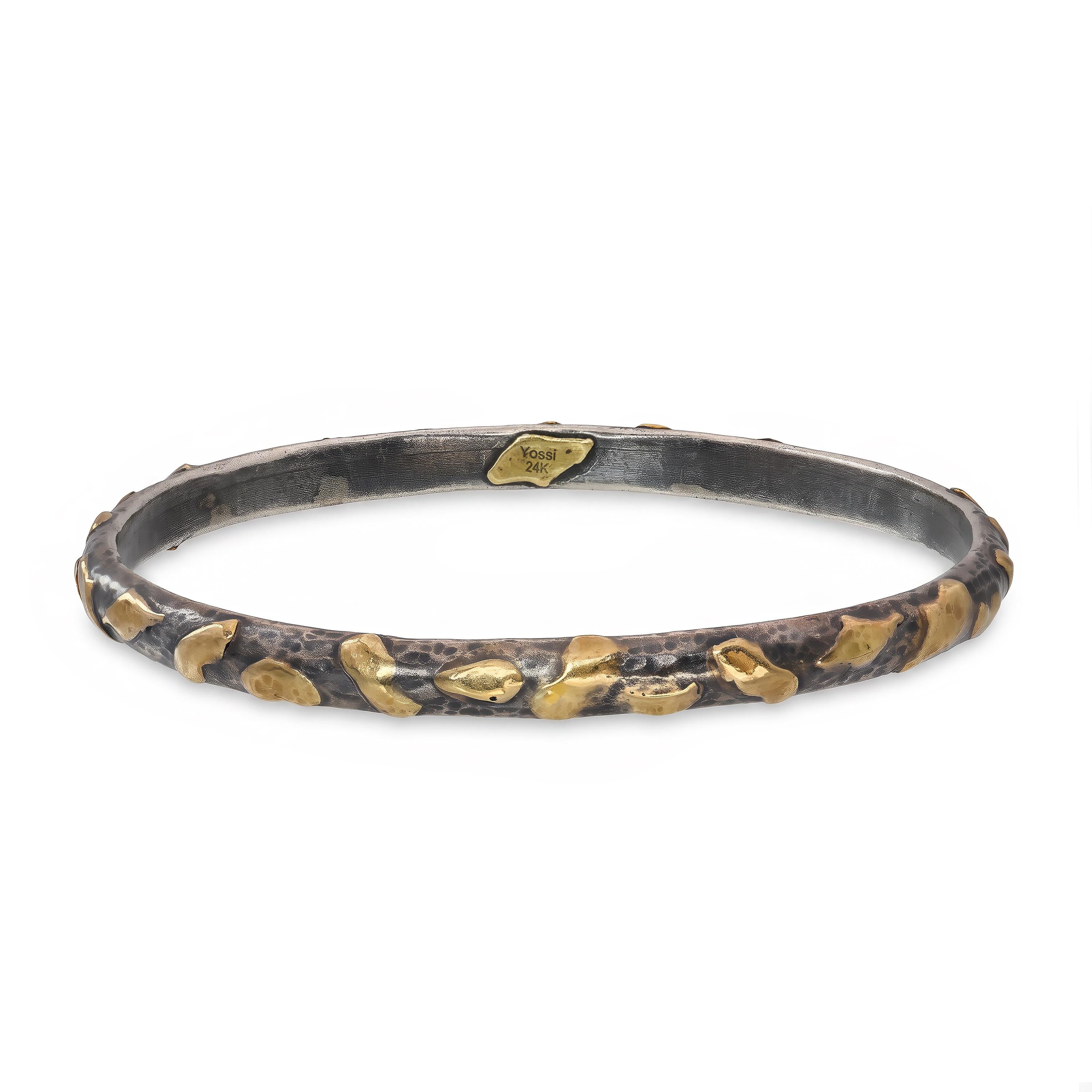 Yossi Harari Silver and Gold Two Tone Bangle