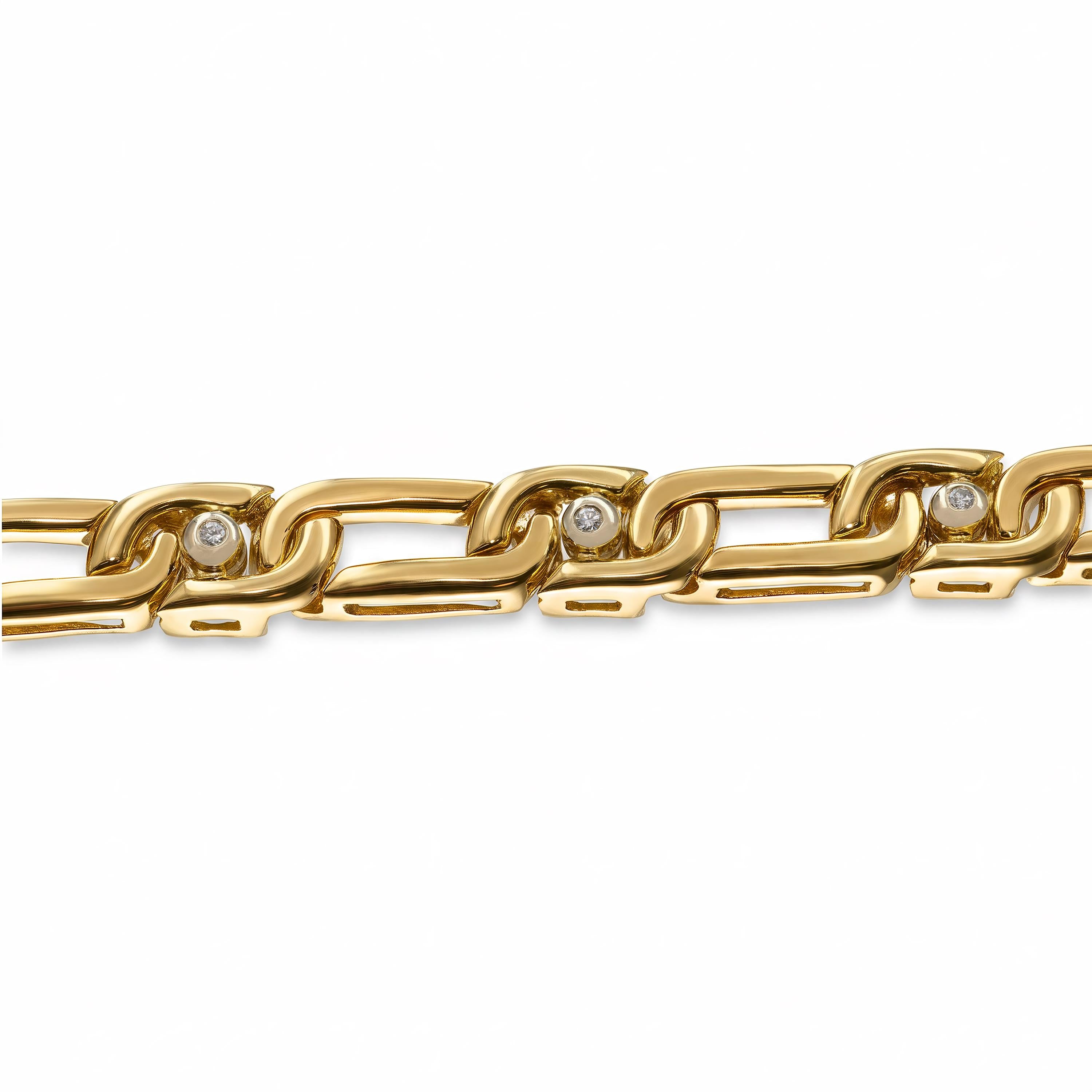 Vintage Tiffany & Co. 18kt Yellow Gold Diamond Link Bracelet