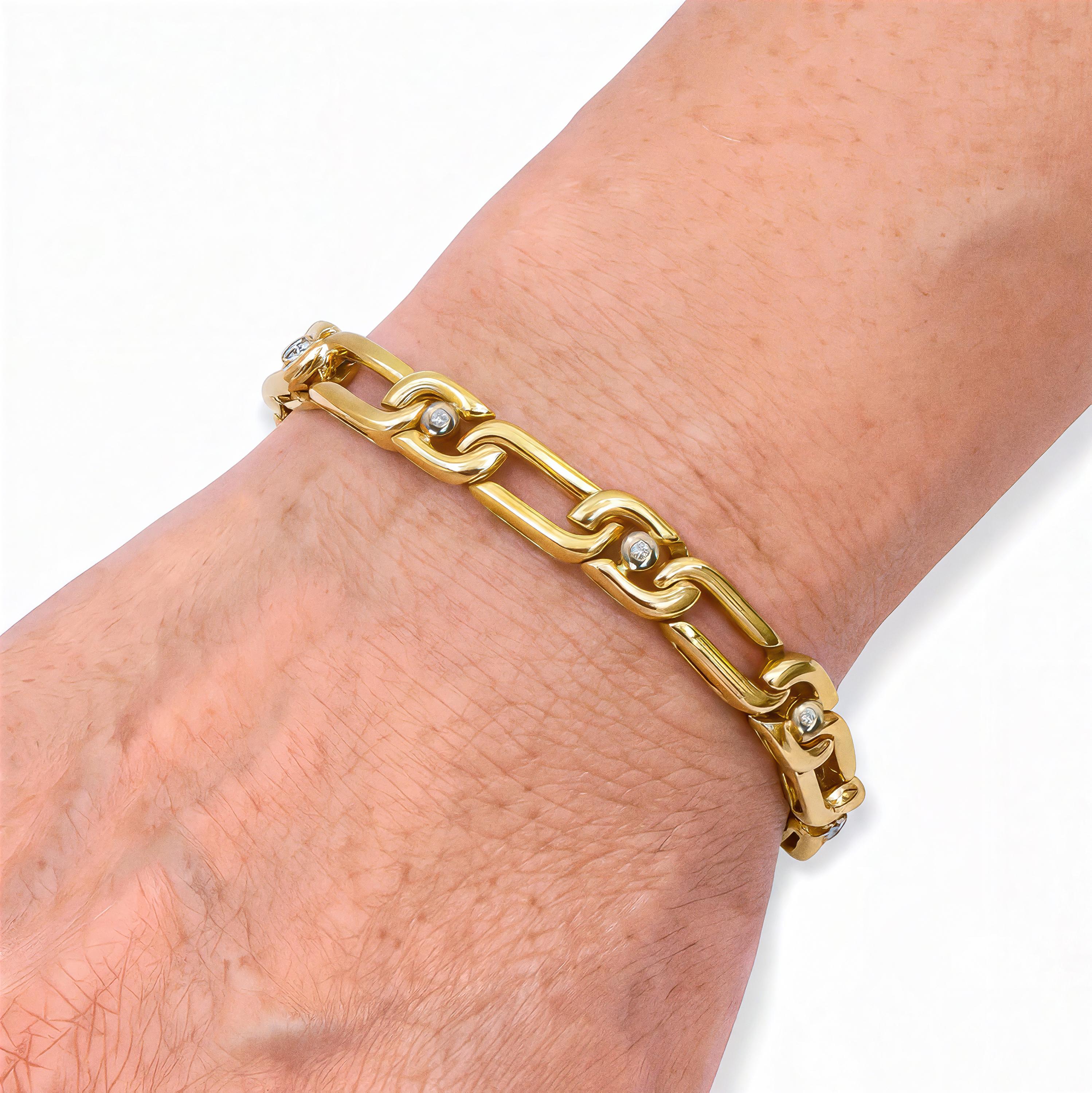 Vintage Tiffany & Co. 18kt Yellow Gold Diamond Link Bracelet
