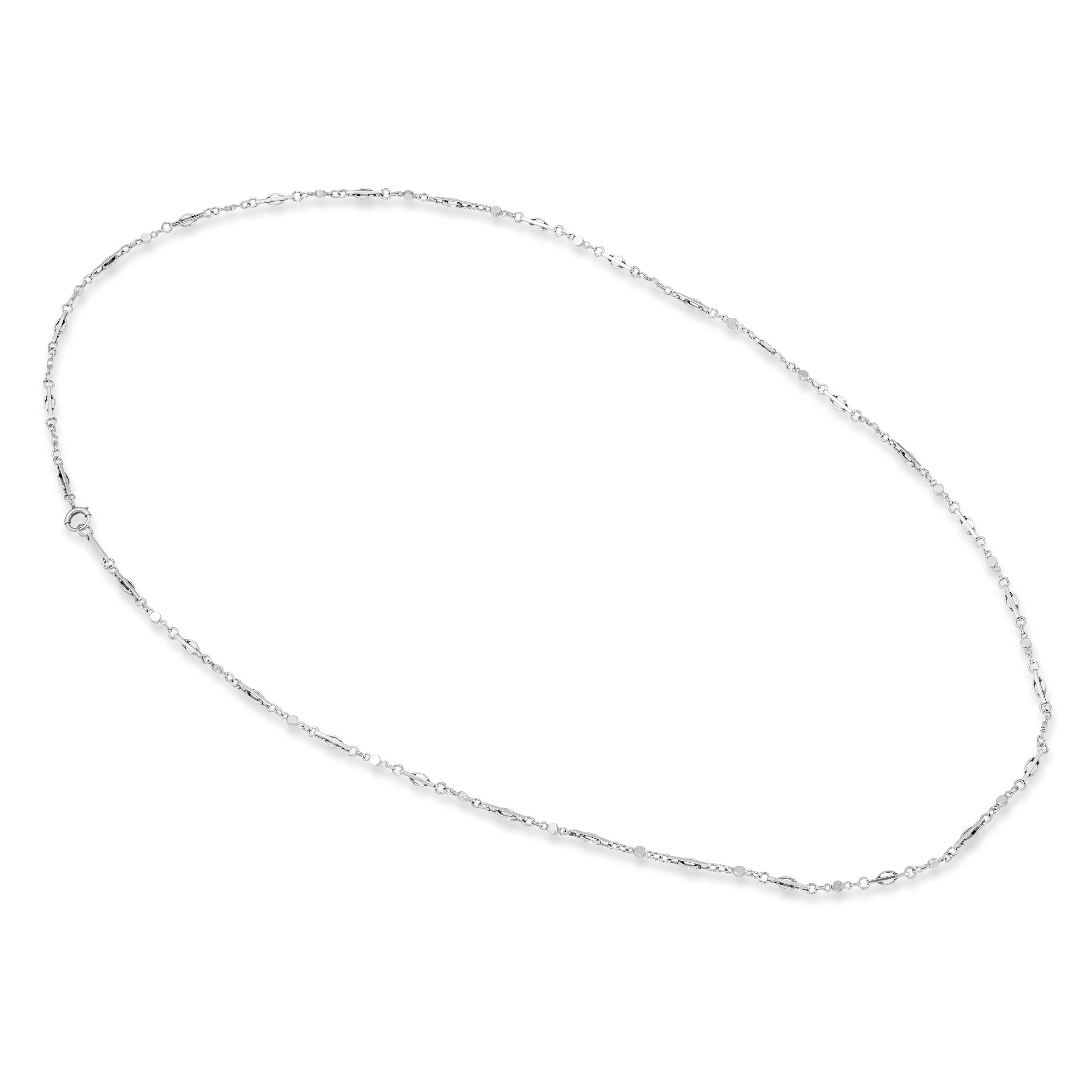 Vintage Platinum and Palladium Mixed Link Chain Necklace