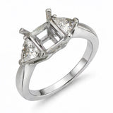 Vintage Platinum Trillion Cut Diamond Semi Mount Engagement Ring