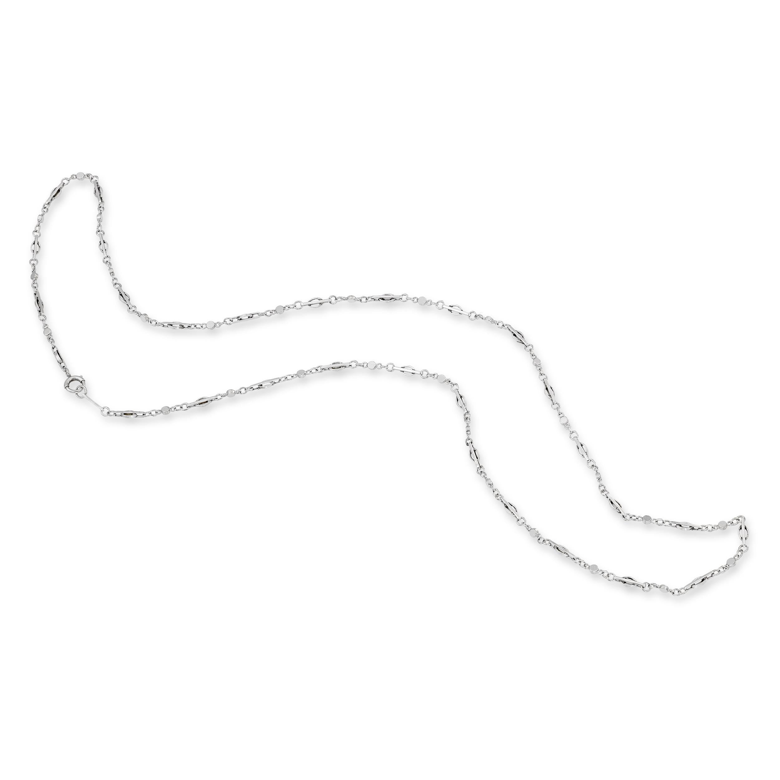 Vintage Platinum and Palladium Mixed Link Chain Necklace