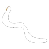 Vintage 14k White Gold 19" Delicate Mixed Link Chain Necklace