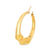 Vintage 19k Yellow Gold Rams Head Hoop Earrings