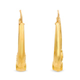 Vintage 19k Yellow Gold Rams Head Hoop Earrings