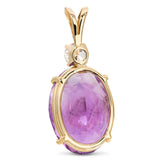 Yellow Gold Amethyst and Diamond Pendant
