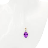 Yellow Gold Amethyst and Diamond Pendant
