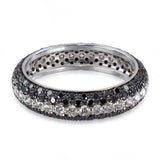 18k White Gold White and Black Diamond Pavé Eternity Band Ring