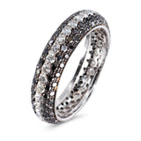 18k White Gold White and Black Diamond Pavé Eternity Band Ring