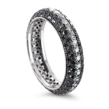 18k White Gold White and Black Diamond Pavé Eternity Band Ring