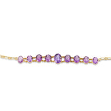 Vintage 14k Yellow Gold Amethyst Graduated Necklace