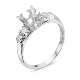 Vintage Platinum Diamond Semi Mount Engagement Ring