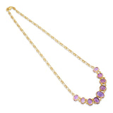 Vintage 14k Yellow Gold Amethyst Graduated Necklace