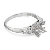 Vintage Platinum Diamond Semi Mount Engagement Ring