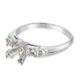 Vintage Platinum Diamond Semi Mount Engagement Ring
