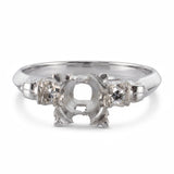 Vintage Platinum Diamond Semi Mount Engagement Ring