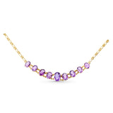 Vintage 14k Yellow Gold Amethyst Graduated Necklace