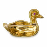 Vintage Tiffany & Co 18k Yellow Gold Ruby Duck Brooch