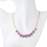 Vintage 14k Yellow Gold Amethyst Graduated Necklace