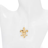Vintage 14k Yellow Gold Fleur de Lis Brooch